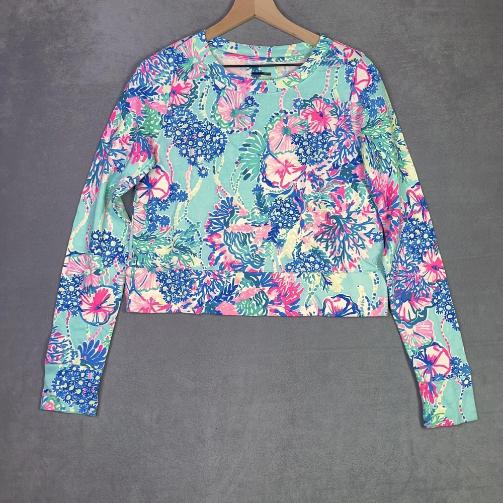 Lilly Pulitzer Alex Pullover Womens S Multi Beach You To It Luxletic NWOT
